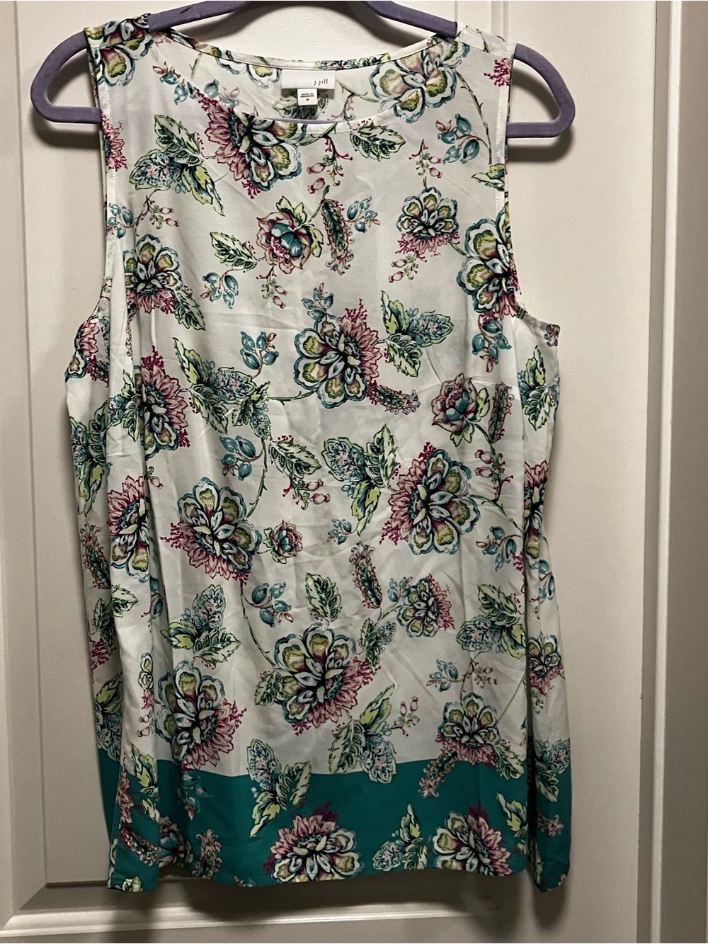 J. Jill Women’s Floral Sleeveless Blouse Size M Medium 100% Rayon